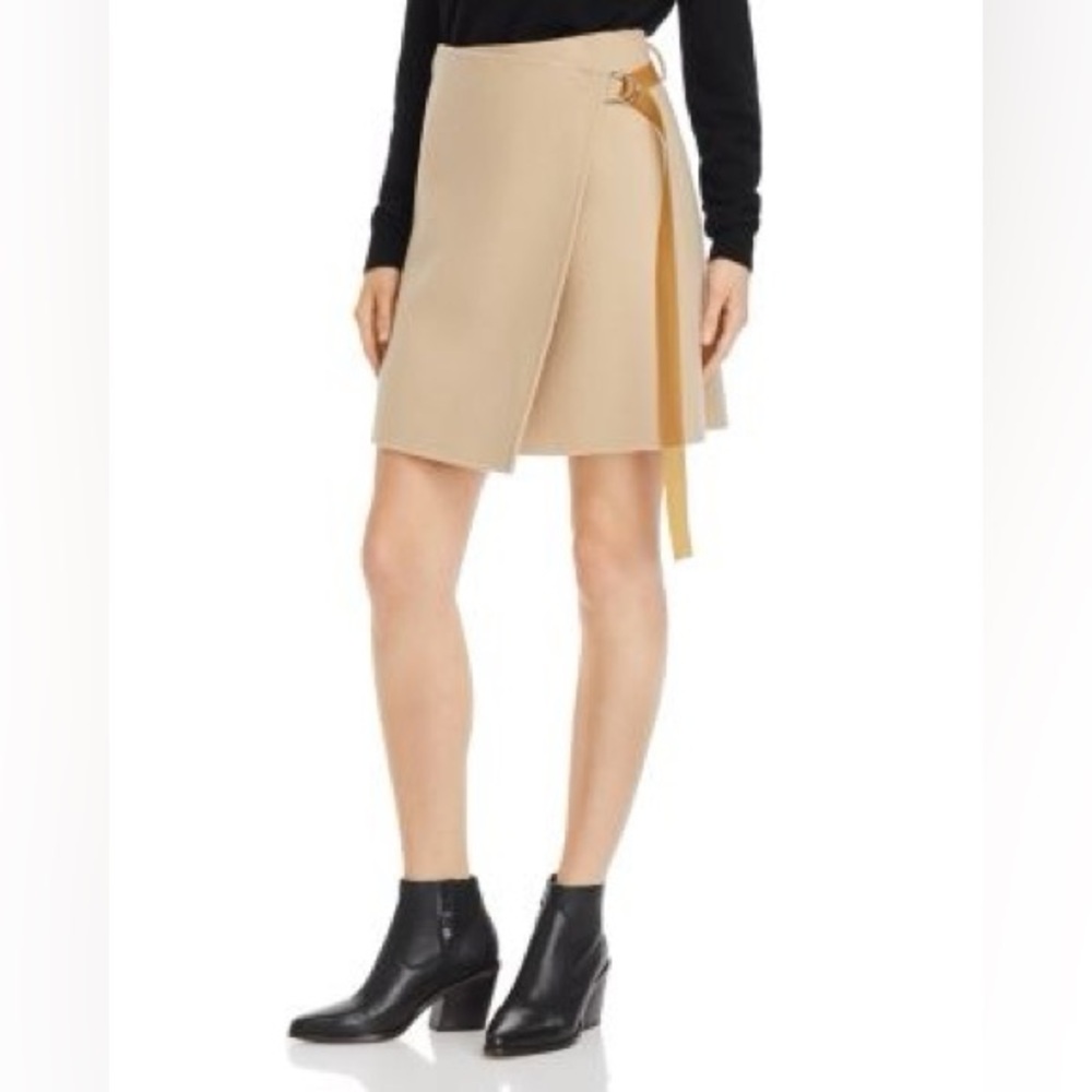 Helmut Lang Tan Asymmetrical Wrap Skirt XS NWOT